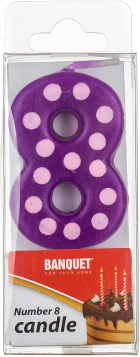 Candela di compleanno numero 8 con picchetto 5 × 3 cm
