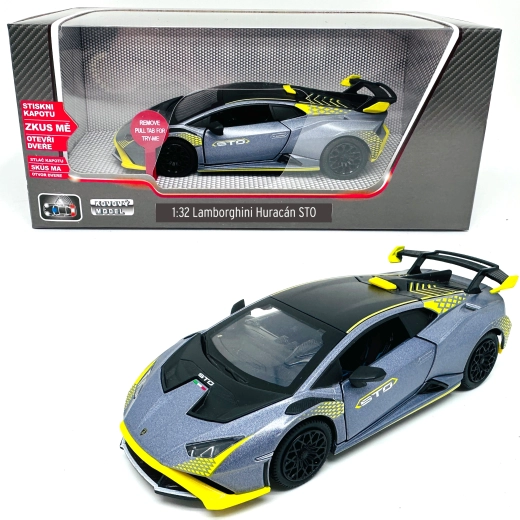 Modello in metallo Lamborghini Huracán STO con luci e suoni in scala 1:32