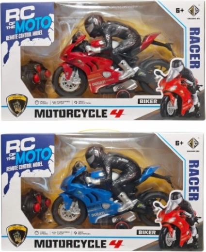 Moto sportiva telecomandata con statuetta del pilota e caricatore - 1 pezzo