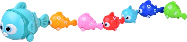 Trenino di pesci su ruote