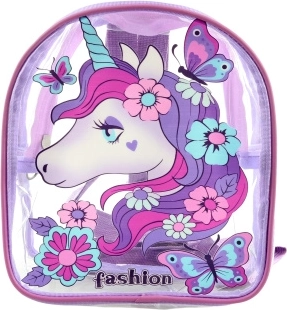 Zaino trasparente con unicorno