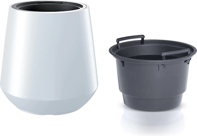Vaso con inserto Heos bianco 44 cm