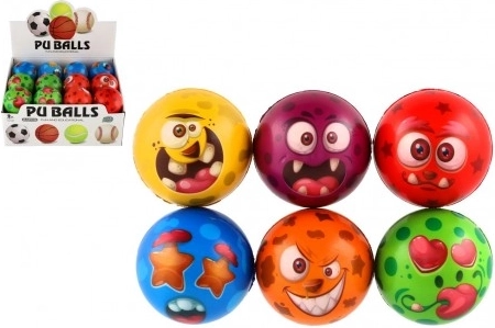 Palline in schiuma Monster 7,5 cm – set di palline colorate in box