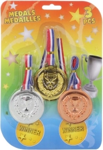 Set di medaglie per bambini – oro, argento e bronzo