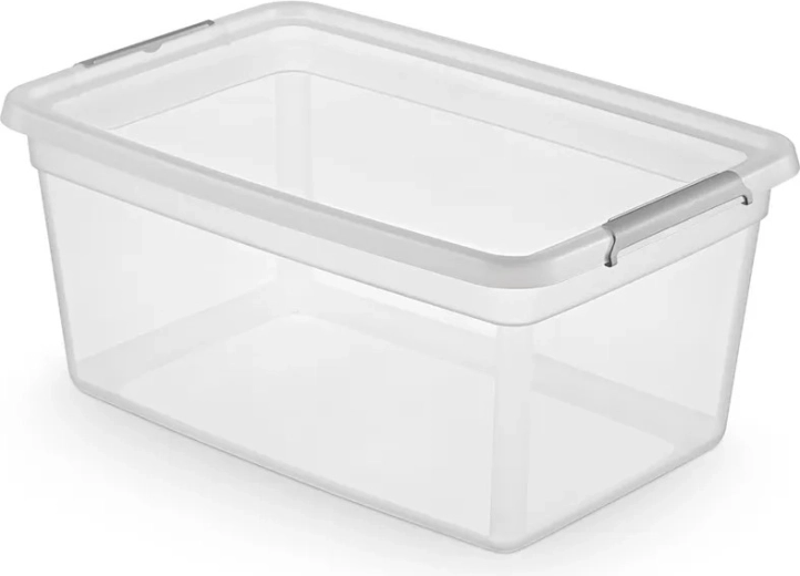 Box contenitore Basestore con coperchio e clip 40 l (58 × 39 × 25 cm)