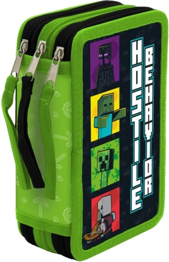 Astuccio Minecraft a tre scomparti completamente attrezzato "Hostile behavior"