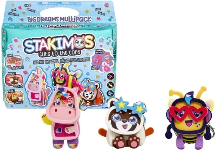 TOMY Stakimos set creativo 3 pz Big Dreams Friends (unicorno, ape, panda)