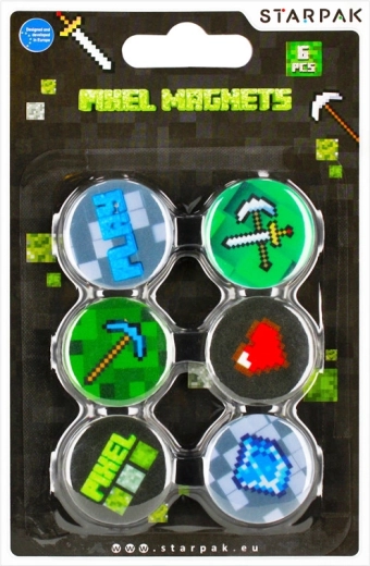 Magneti pixel di Minecraft, set da 6 pezzi