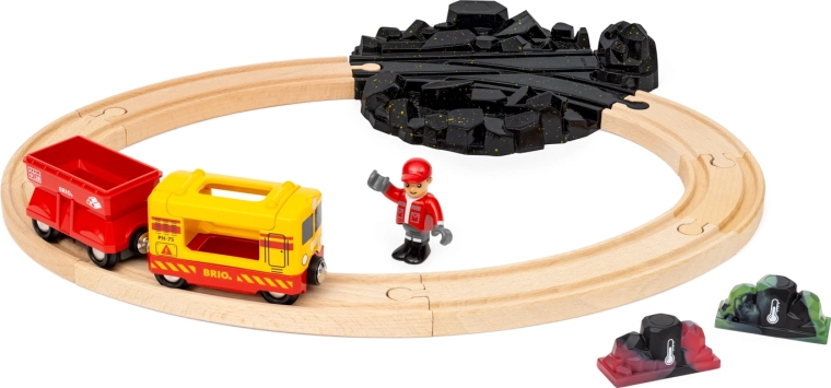 BRIO World ferrovia con gemme che cambiano colore e treno merci