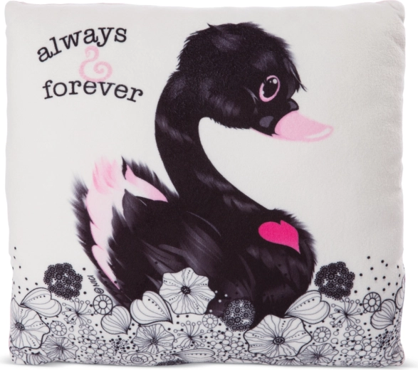 Cuscino NICI Love cigno nero 30 × 30 cm