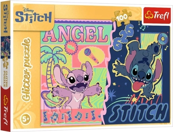Puzzle 100 pezzi Glitter "Splendore hawaiano" Stitch (Disney) - 1 pezzo