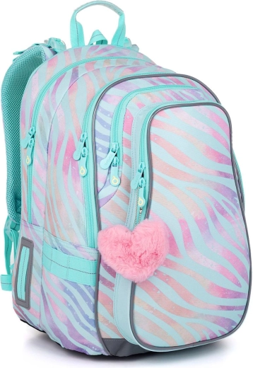 Zaino scolastico Topgal Lynn zebra arcobaleno