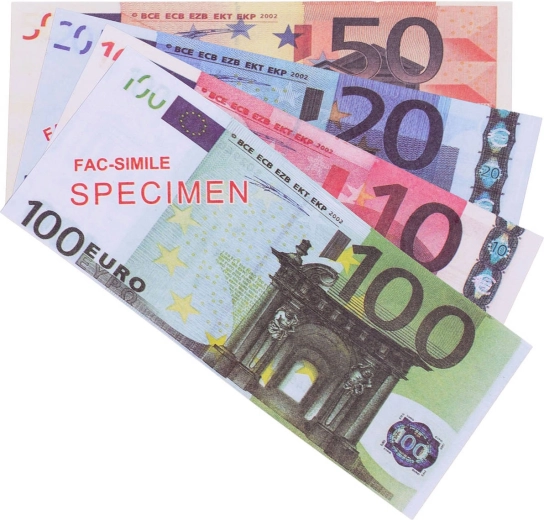 Banconote in euro per giocare al negozio