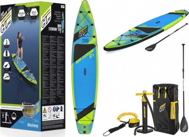 SUP gonfiabile Hydro‑Force Aqua Excursion 12.6 (381 × 79 × 15 cm) di Bestway
