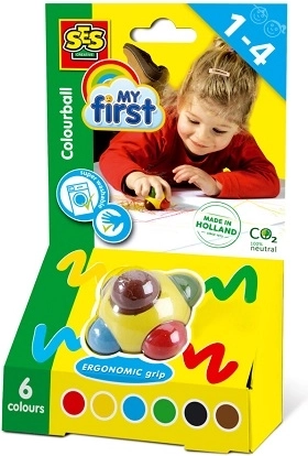 SES Creative My first matita colorata a sfera con 6 colori