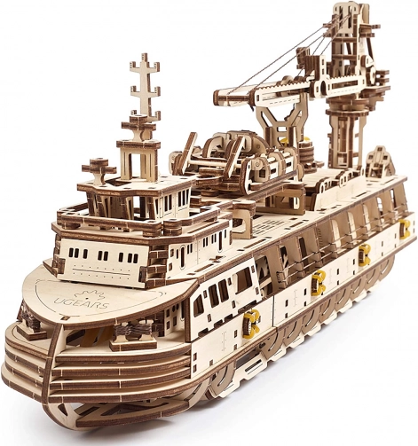 ugears puzzle meccanico 3D in legno nave di ricerca
