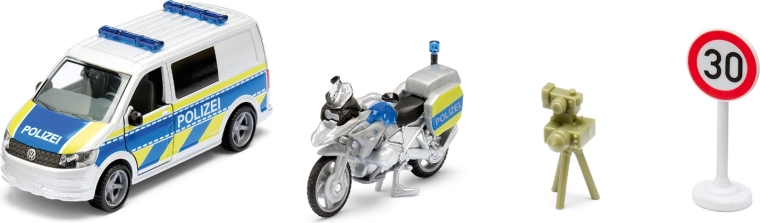 Siku Super set di polizia VW T6 con moto BMW