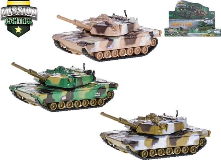 Carro armato in metallo Mission Control 11 cm con retrocarica – 3 colori