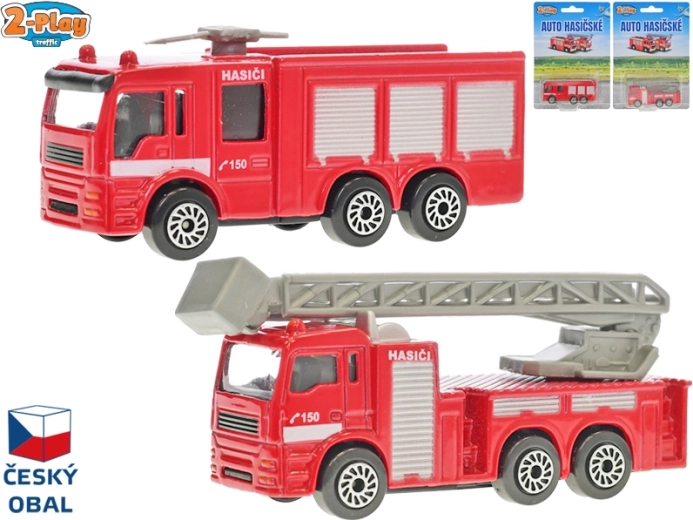 Modello in metallo di camion dei pompieri 8 cm – 2-Play Traffic