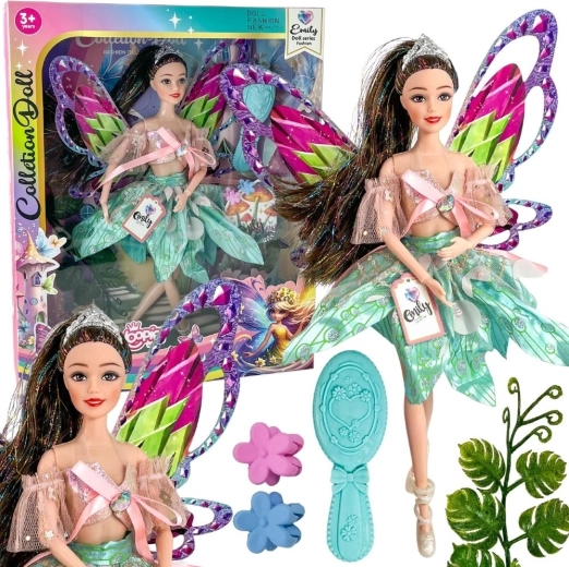 Bambola fata Emily con ali colorate e spazzola per capelli WOOPIE ROYAL