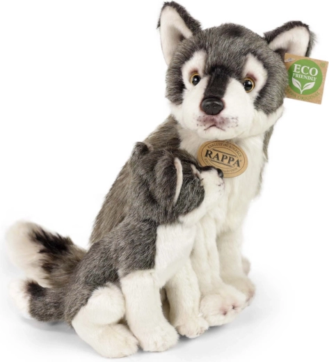 Lupo di peluche con cucciolo Eco-Friendly 27 cm - 2 pezzi