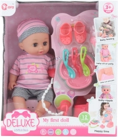 YARA la mia prima bambola – bebè con suoni e funzione pipì 28 cm con accessori
