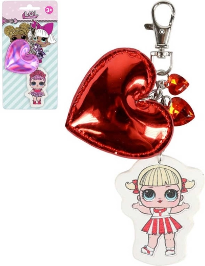 Portachiavi per bambini L.O.L. Surprise a cuore con ciondoli e moschettone - 1 pezzo