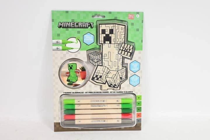 Minecraft statuetta creativa 2D da colorare con 5 pennarelli acrilici
