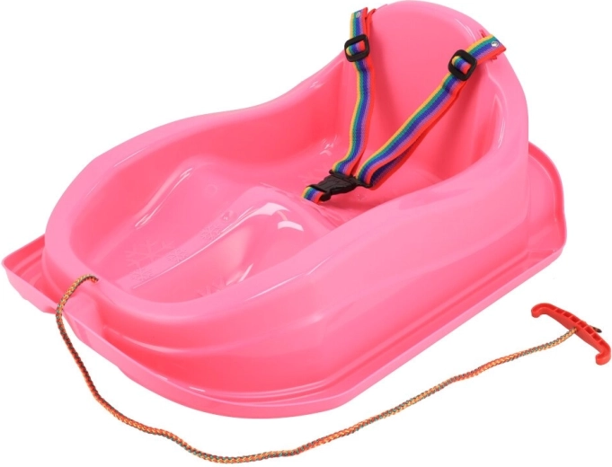 Slitta in plastica con schienale BABY MIX Mini rosa