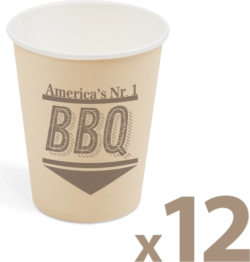 Bicchieri di carta BBQ 250 ml, 12 pezzi