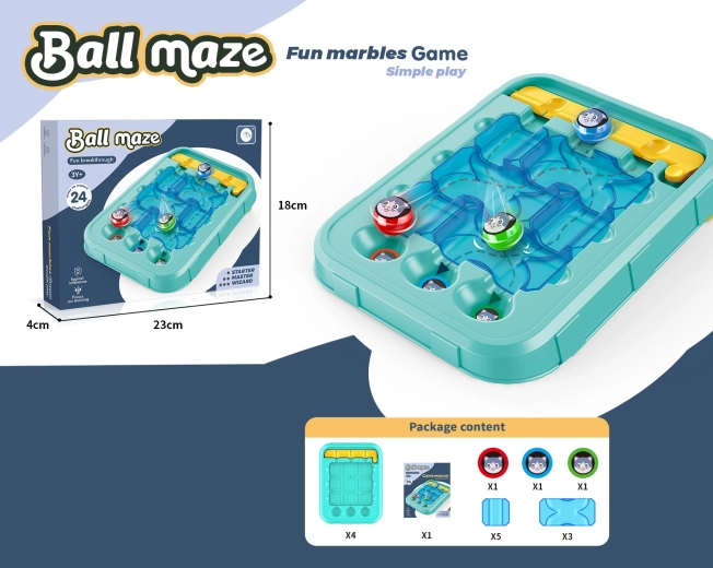 Gioco a biglie con labirinto 22 × 17 × 3,6 cm