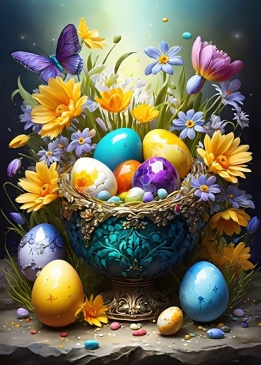 Puzzle Uova di Pasqua e fiori 500 pezzi BLUEBIRD