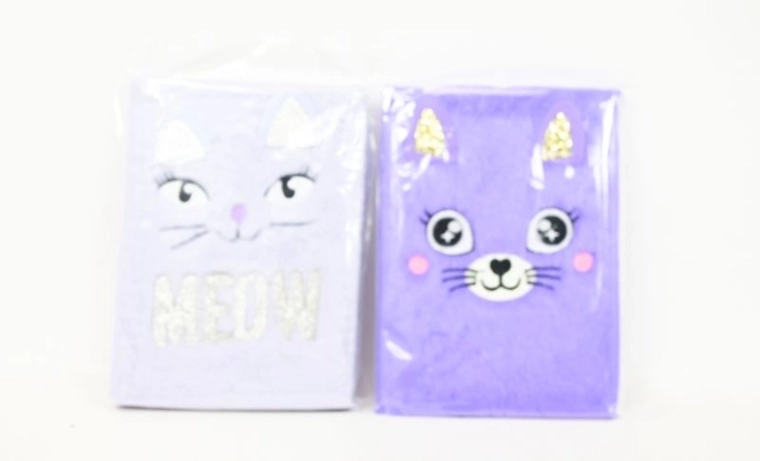 Taccuino di peluche a forma di gatto