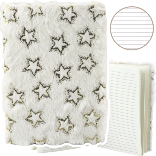 Taccuino con copertina in peluche Stelle d'oro A5 80 fogli