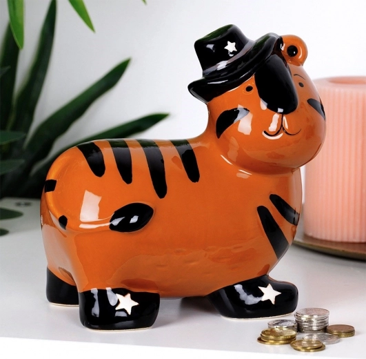 Design tigre adorabile che motiva al risparmio