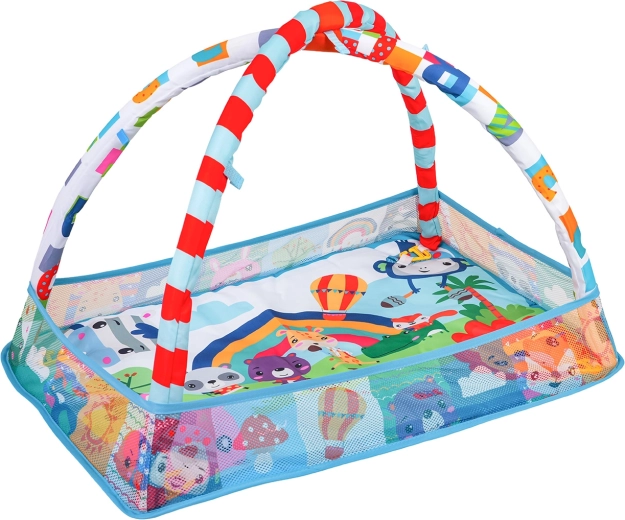 3 in 1: tappetino, box e piscina a palline asciutta