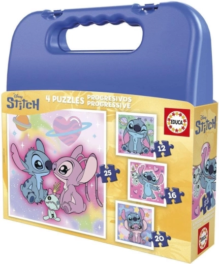 Puzzle in valigetta Stitch 4 in 1 (12–25 pezzi) EDUCA