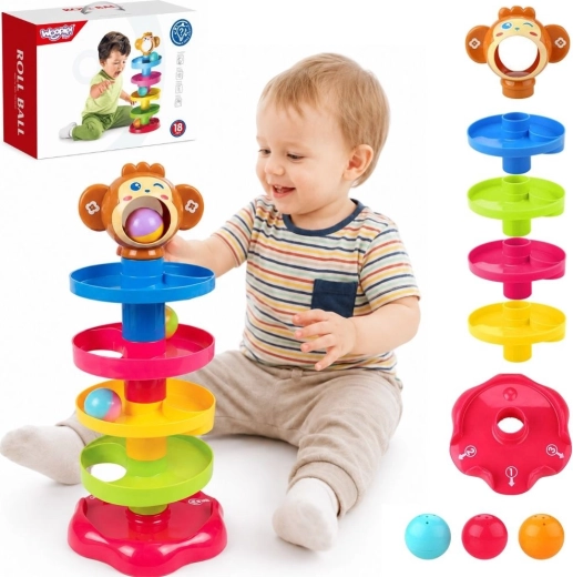 Pista a spirale per palline Woopie Baby con 3 palline