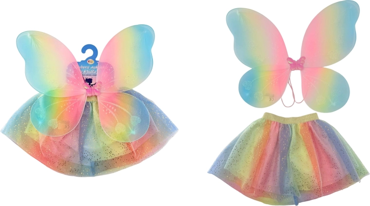 PLEJO gonnellina arcobaleno e ali