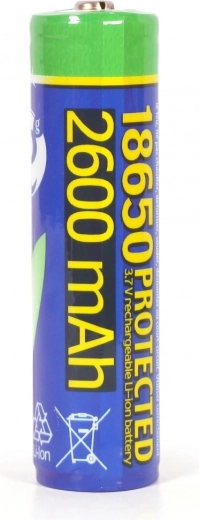 Batteria Li‑ion 18650 3,7 V 2600 mAh con protezione