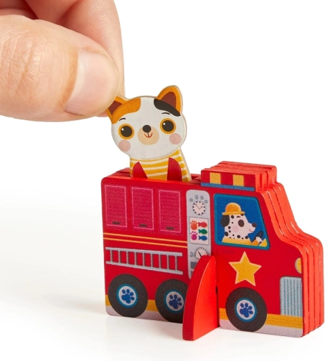 Camion dei pompieri in legno per piccole mani