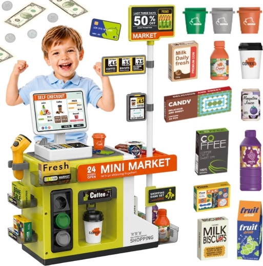 Woopie cassa self-service per bambini Mini Market con caffetteria - 1 pezzo