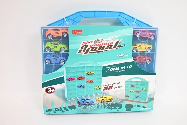 Set di automobiline con box a forma di garage