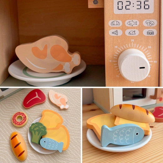 Alimenti in legno per piccoli cuochi