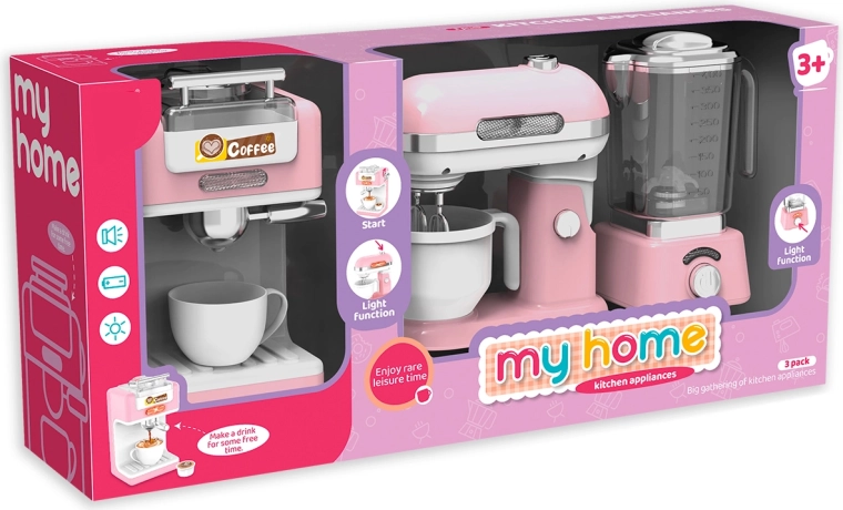 Set di elettrodomestici da cucina per bambini – macchina da caffè, frullatore e spremiagrumi