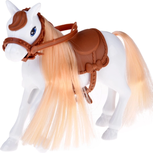 Cavallo con sella e briglie