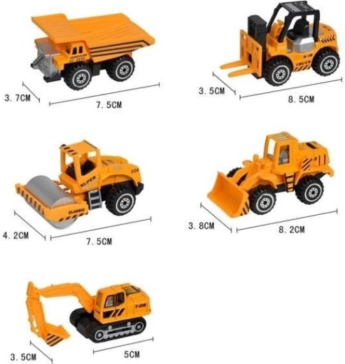 5 mezzi da cantiere in un unico set