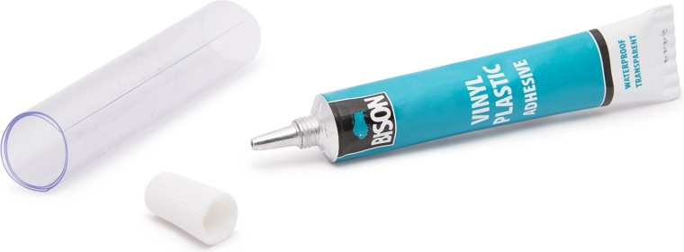 Kit trasparente e impermeabile per la riparazione di materiali morbidi e vinile