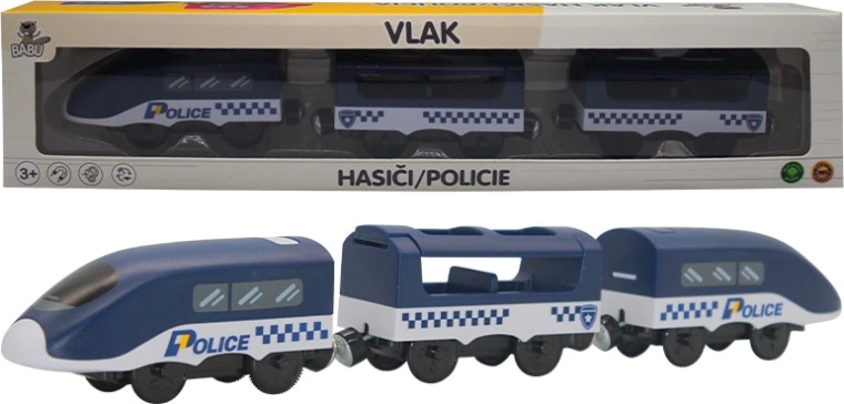 Babu trenino della polizia con vagoni magnetici a batteria