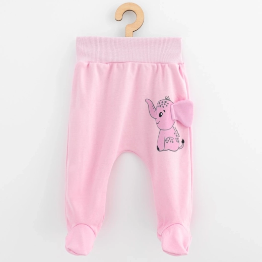 Mezzi pantaloni neonato in cotone New Baby Happy Elephant rosa